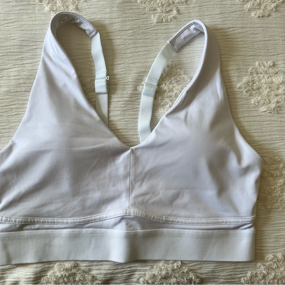 Fabletics white Gray Sports Bra
